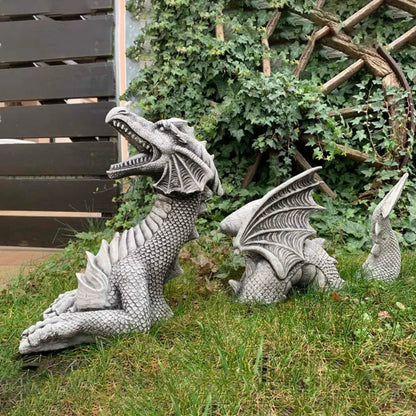 Dragon Sculpture Resin Giant Lawn Sculpture Gothic Fantasy Character Art Garden Terrace Statue Decoration