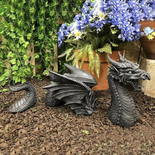 Dragon Sculpture Resin Giant Lawn Sculpture Gothic Fantasy Character Art Garden Terrace Statue Decoration