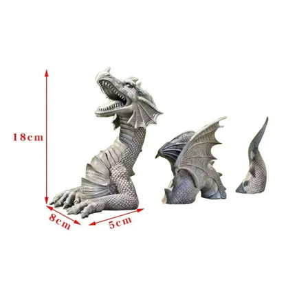 Gothic Fantasy Dragon Sculpture - Resin Giant Lawn Art for Garden and Terrace Decoration